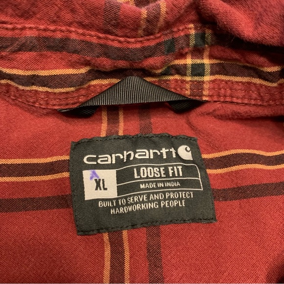Carhartt Loose Fit Plaid Long Sleeve Button Down Shirt Men’s XL - Picture 4 of 9